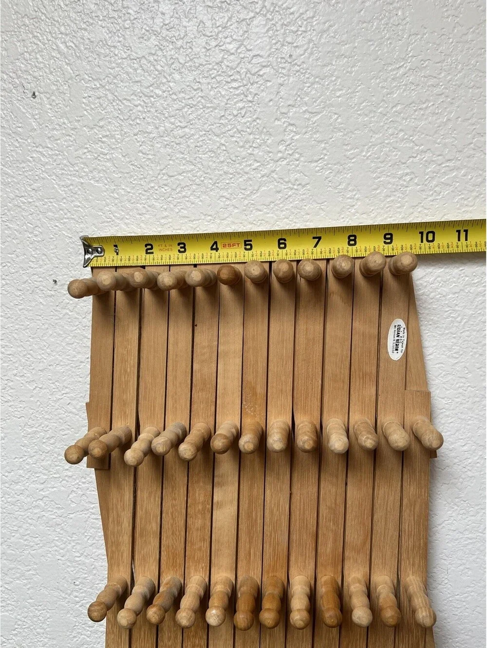 Vintage Lillian Vernon 87 Peg Accordian Wooden Wall Rack